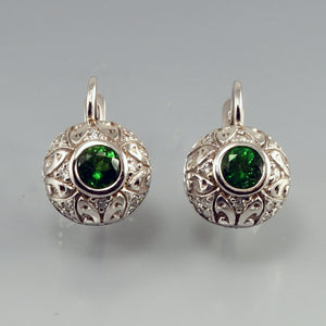 Tsavorite earrings antique 1