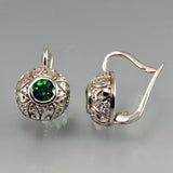 Tsavorite earrings antique 1