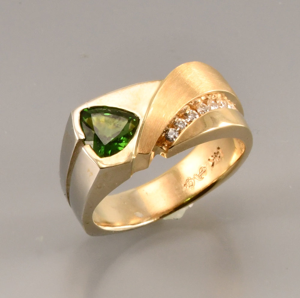 Man's Green Tourmaline Ring