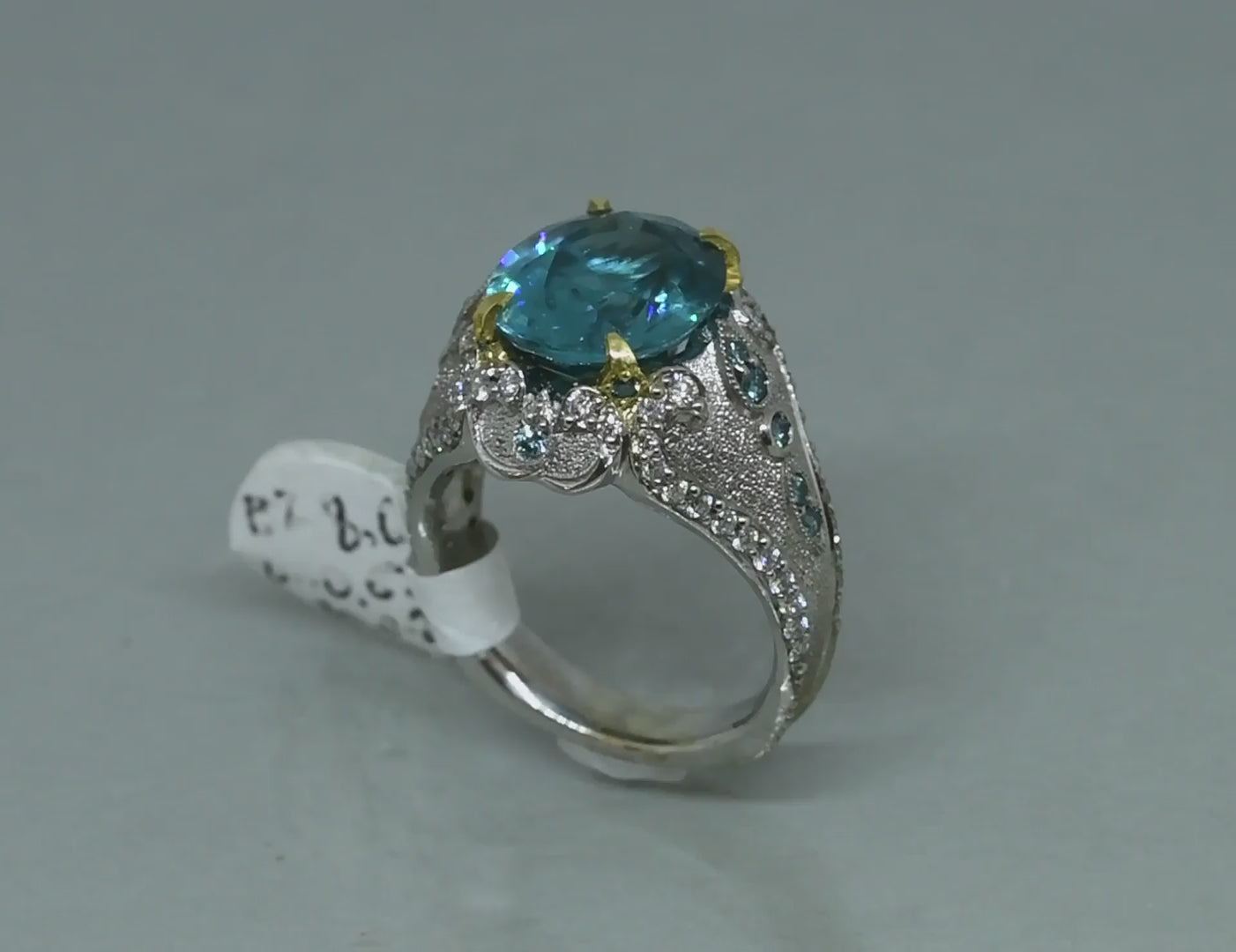 Blue zircon "Ocean Princess ring"