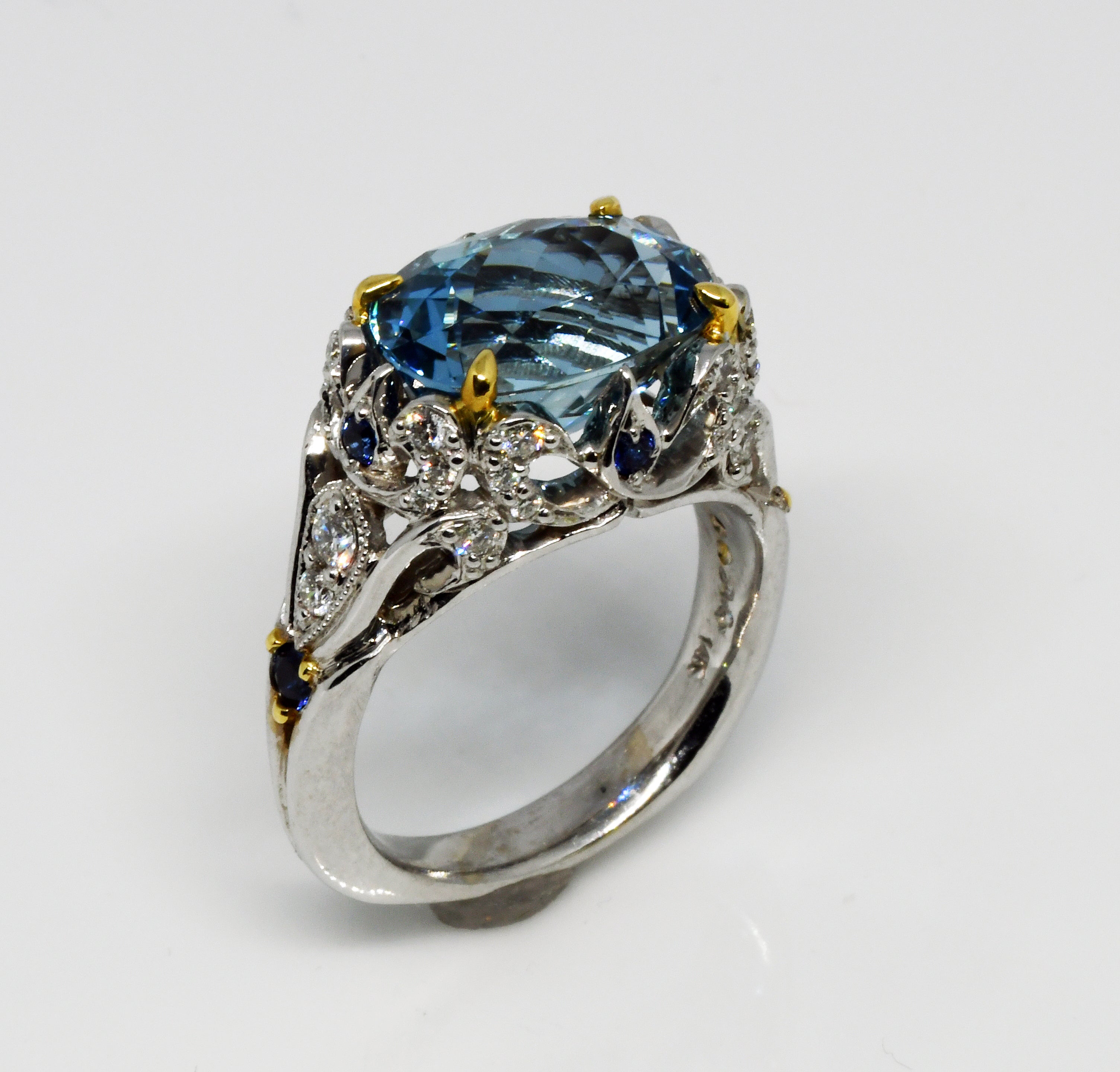 Aquamarine  ring "Arctic Princess 2"
