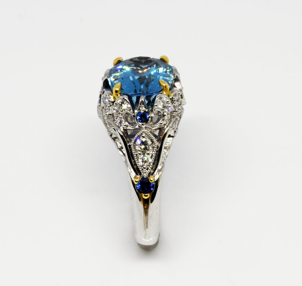 Aquamarine  ring "Arctic Princess 2"