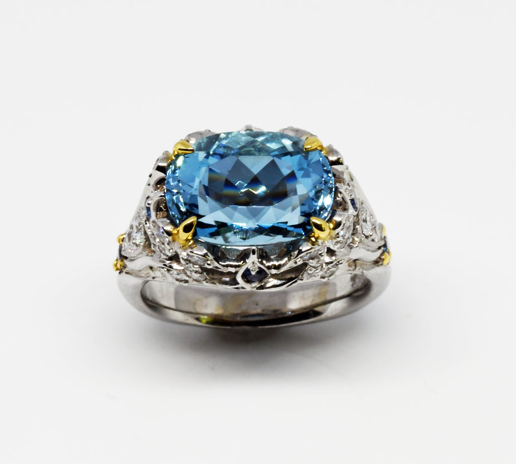 Aquamarine  ring "Arctic Princess 2"