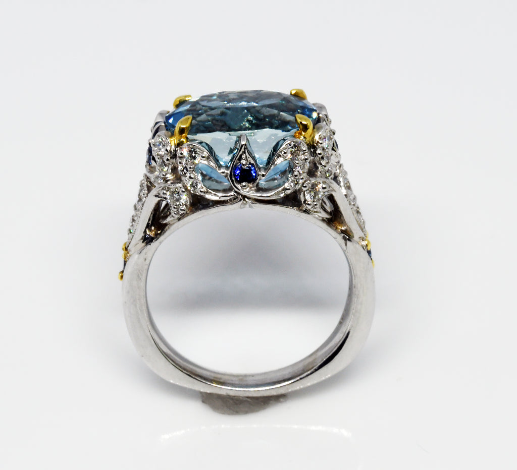 Aquamarine  ring "Arctic Princess 2"