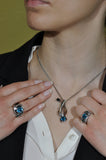 Blue zircon pendant