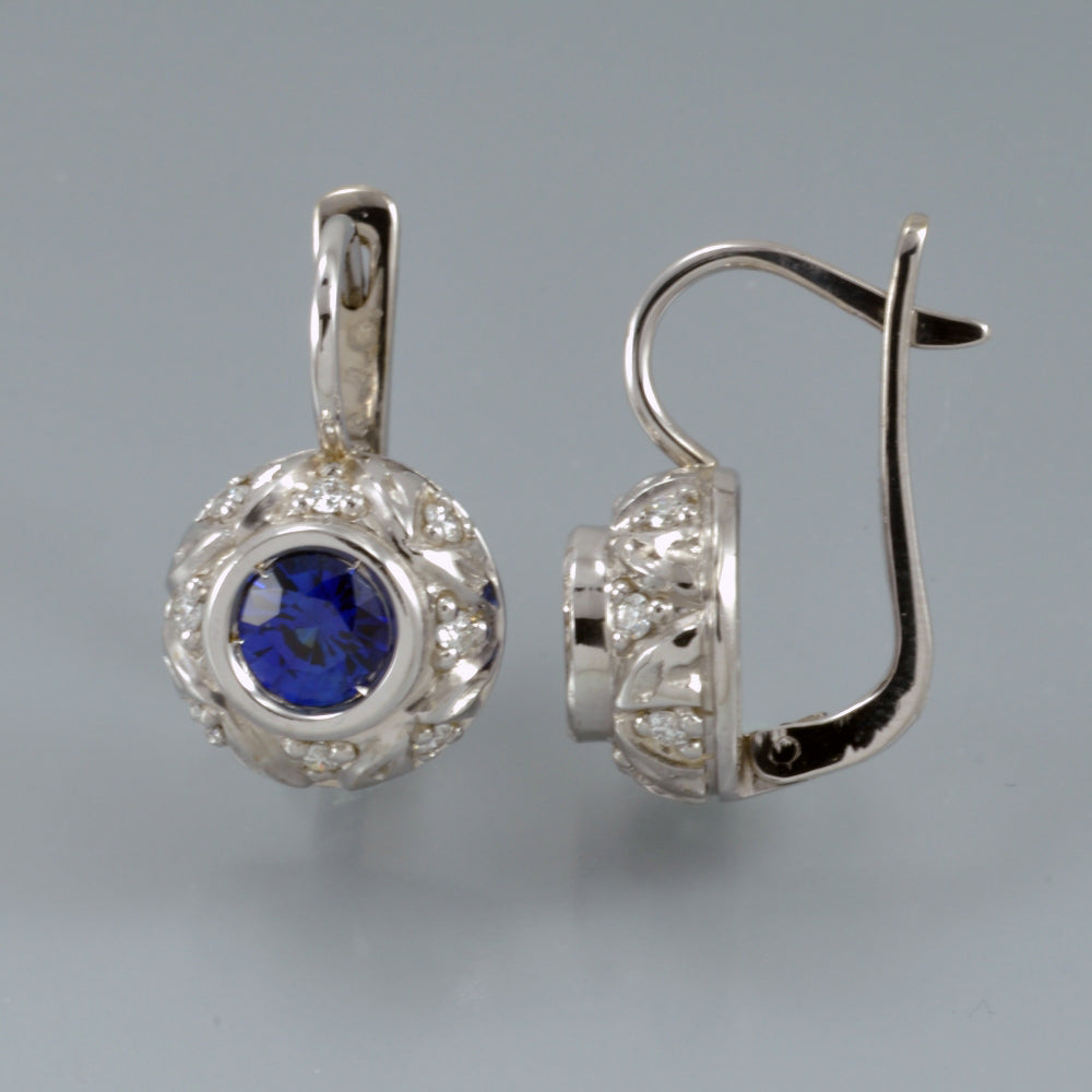 Sapphire earrings antique 1