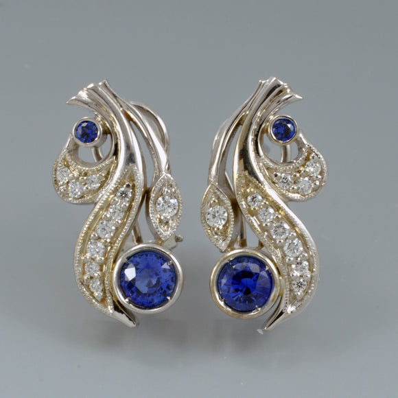 Sapphire earrings antique 2