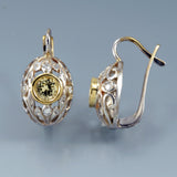Yellow sapphire earrings antique 1