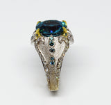 Blue zircon "Ocean Princess ring"