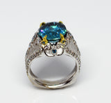 Blue zircon "Ocean Princess ring"