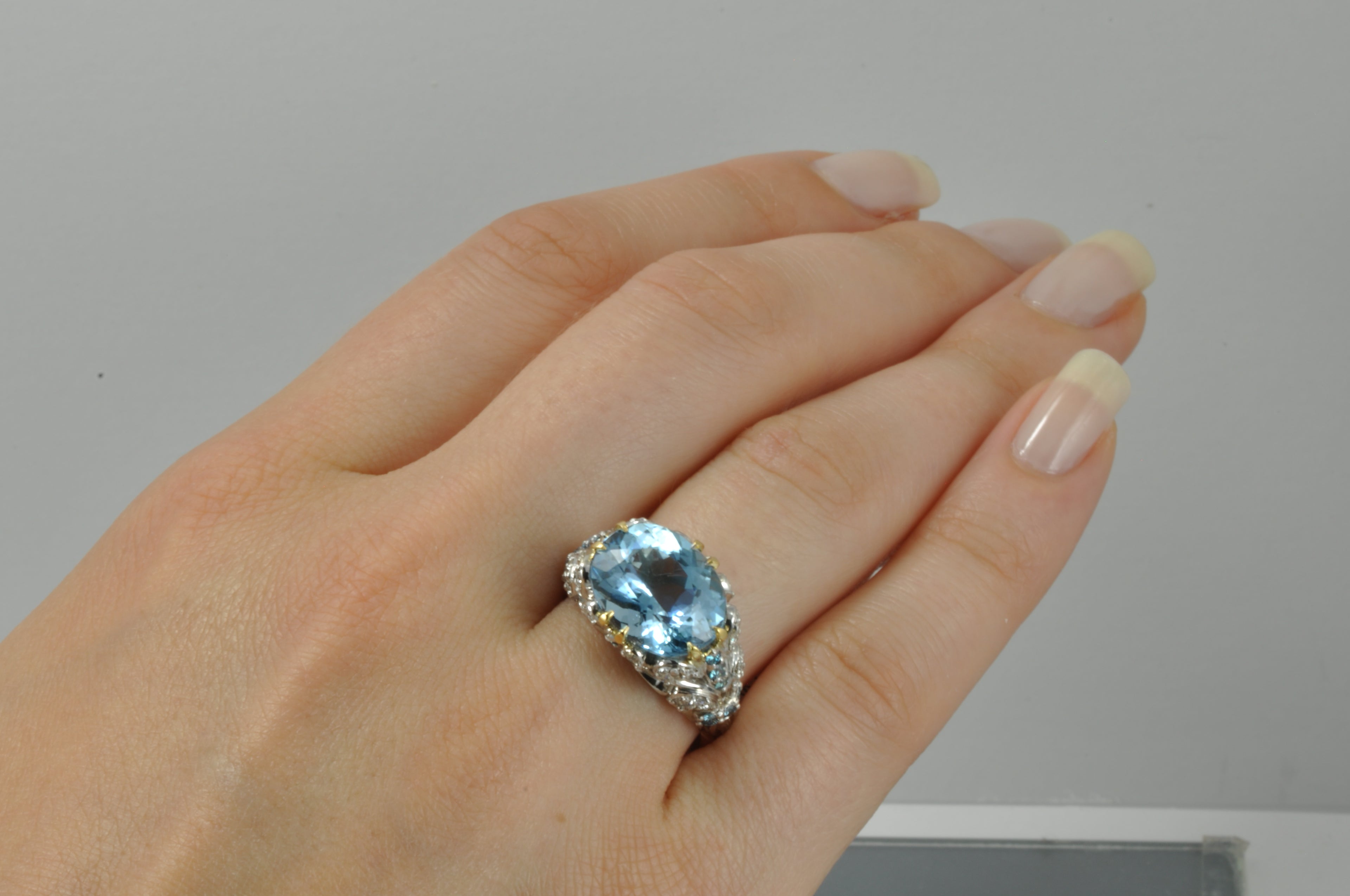 Aquamarine  ring "Arctic Princess 2"