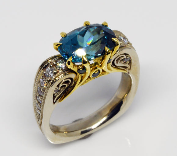 Blue Zircon ring 4