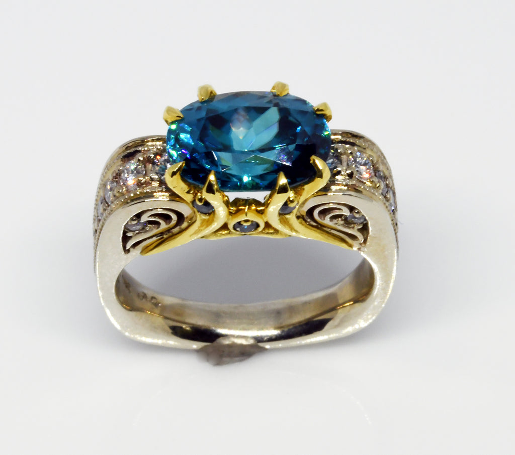 Blue Zircon ring 4
