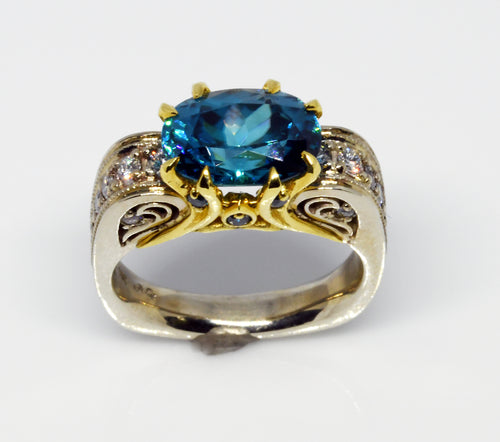 Blue Zircon ring 4