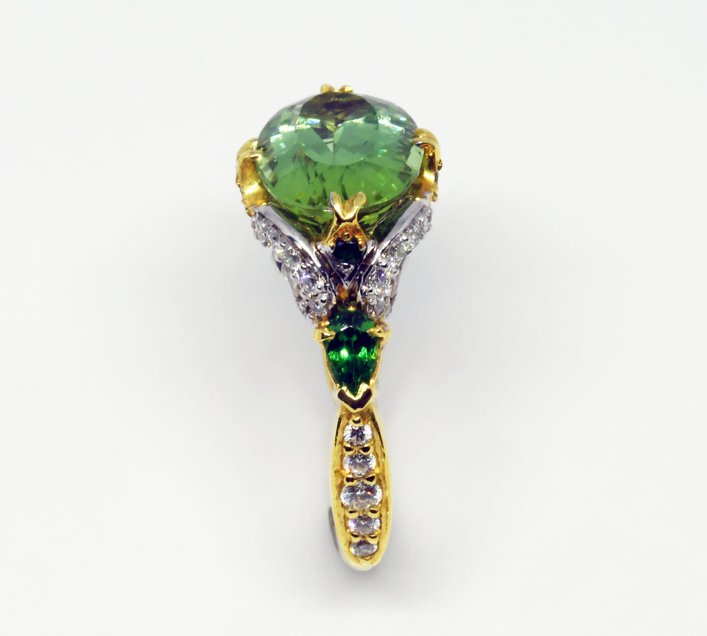 Green Tourmaline ring "Queen of Spring"