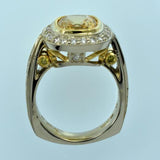 Yellow Sapphire Halo ring