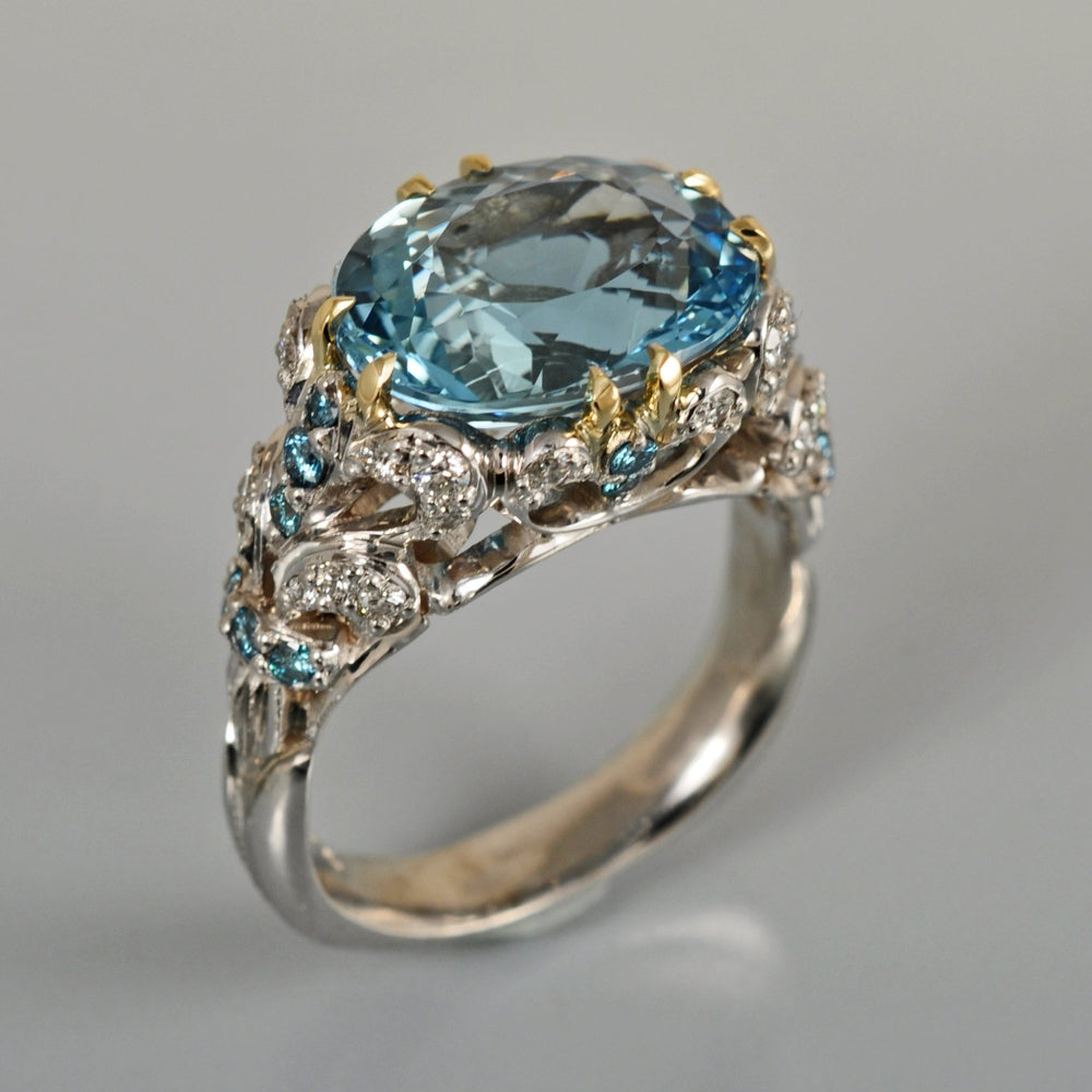 Aquamarine ring "Artic Princess 1"