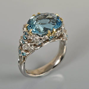 Aquamarine ring "Artic Princess 1"