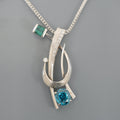 Blue zircon pendant