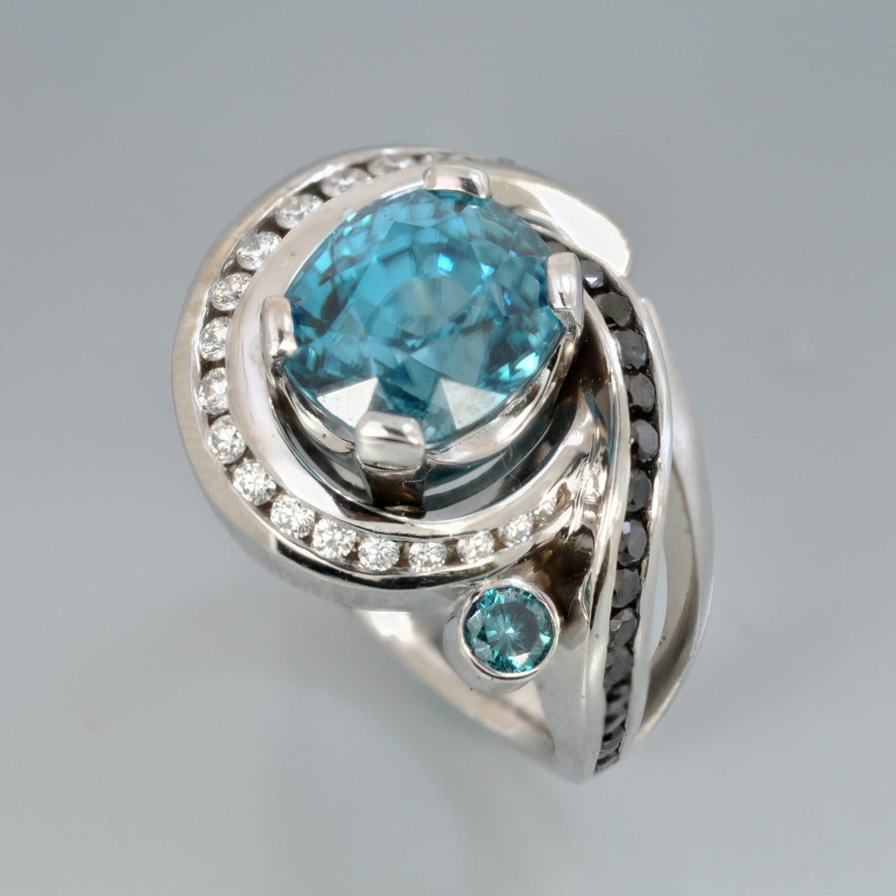 Blue Zircon ring 1