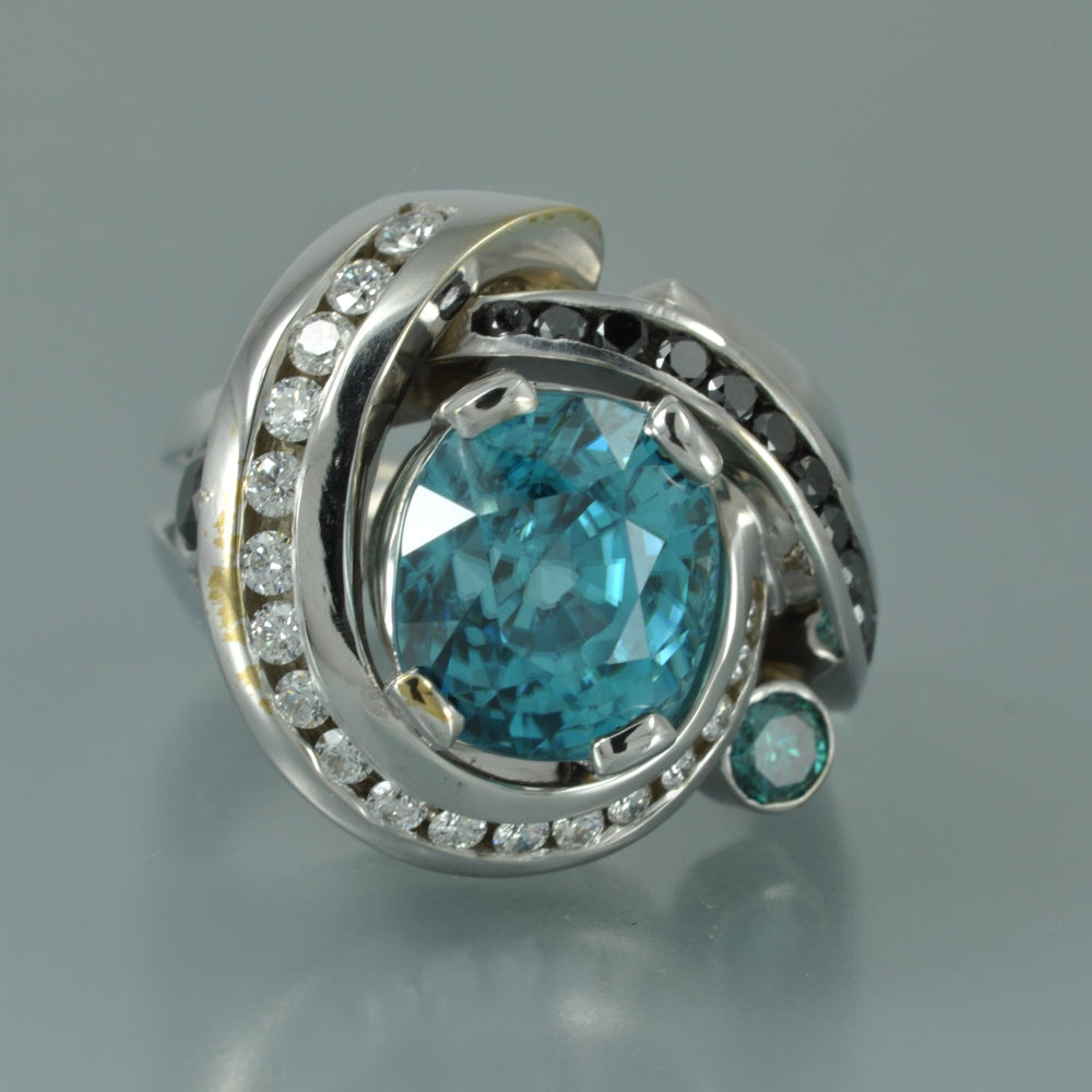 Blue Zircon ring 1
