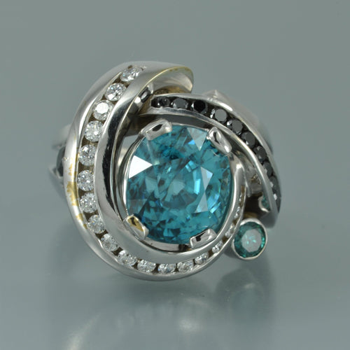 Blue Zircon ring 1