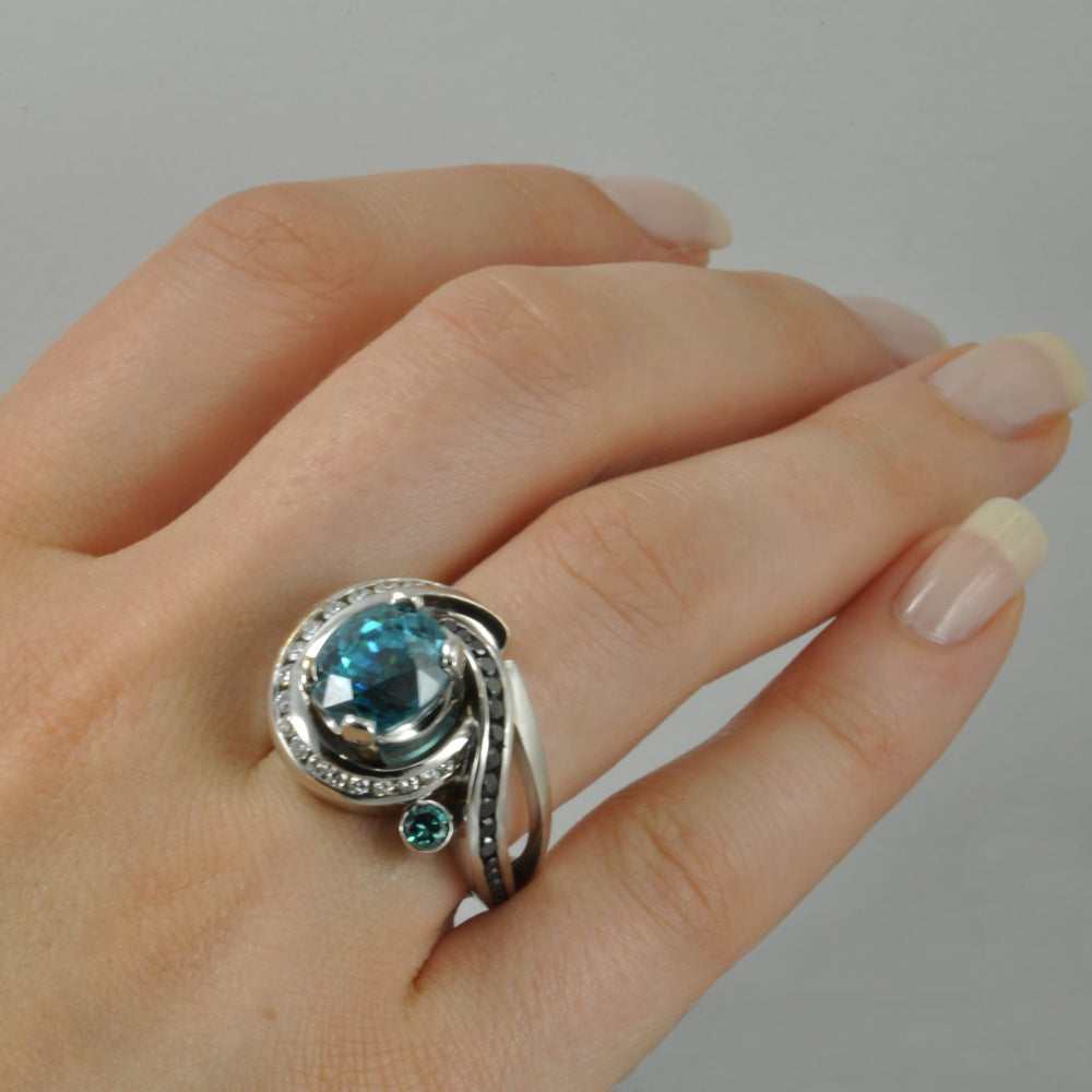 Blue Zircon ring 1