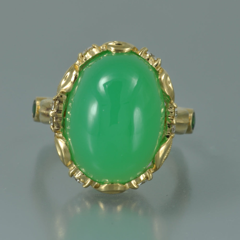 Chrysoprase ring.