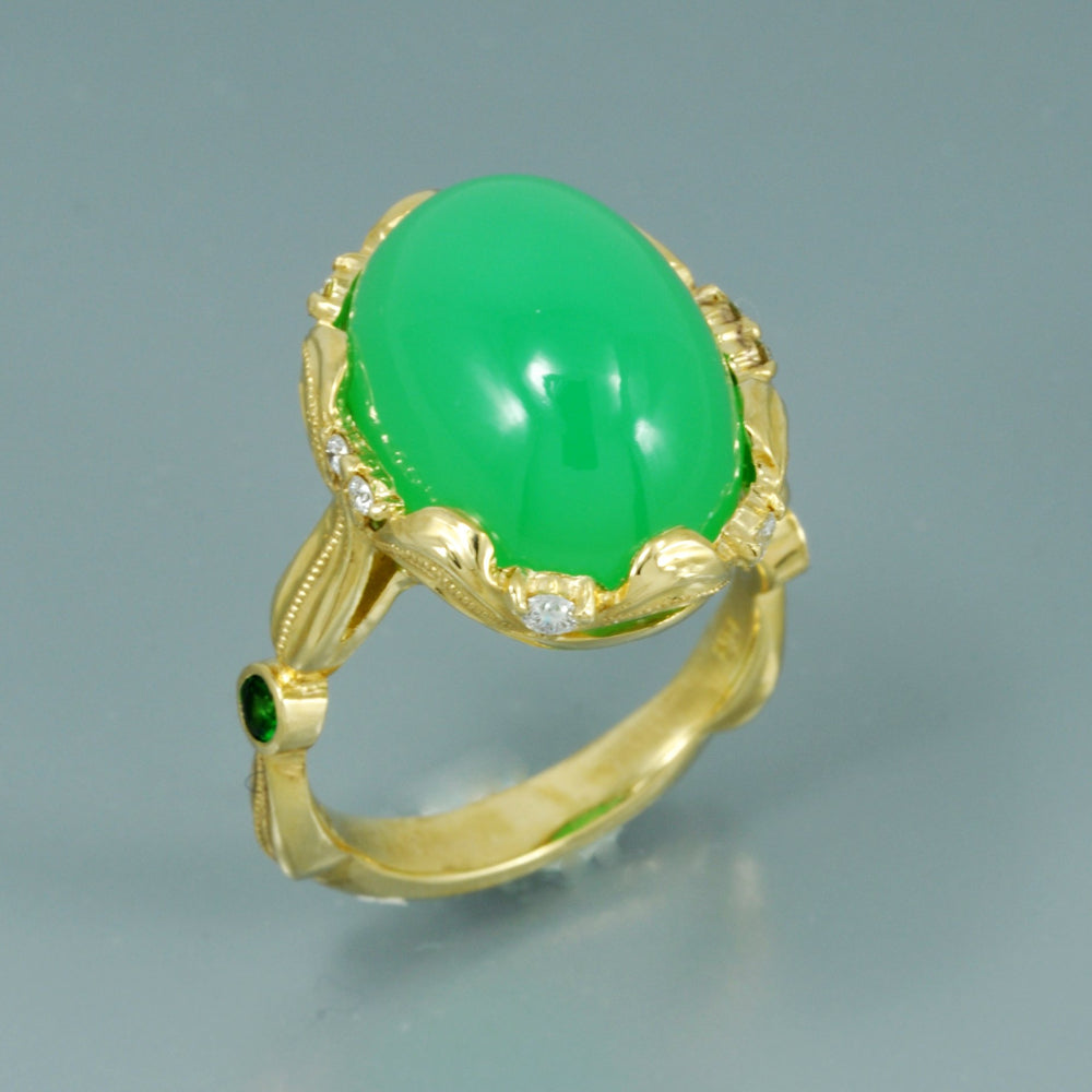 Chrysoprase ring.