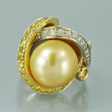 Golden South Sea Pearl ring
